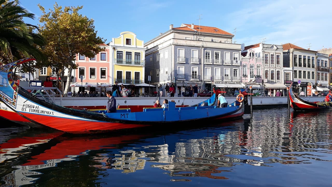 Moliceiro boats on Aveiro canals